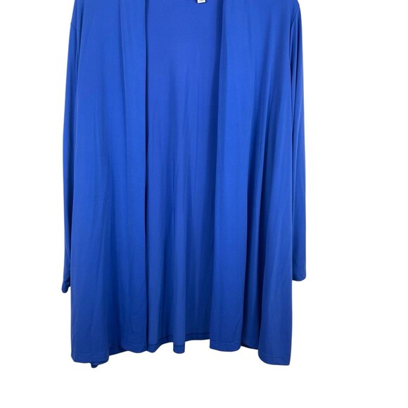 Susan Graver Women’s 3X Liquid Knit Stretch Open Front Cardigan Royal Blue Top - Picture 3 of 13